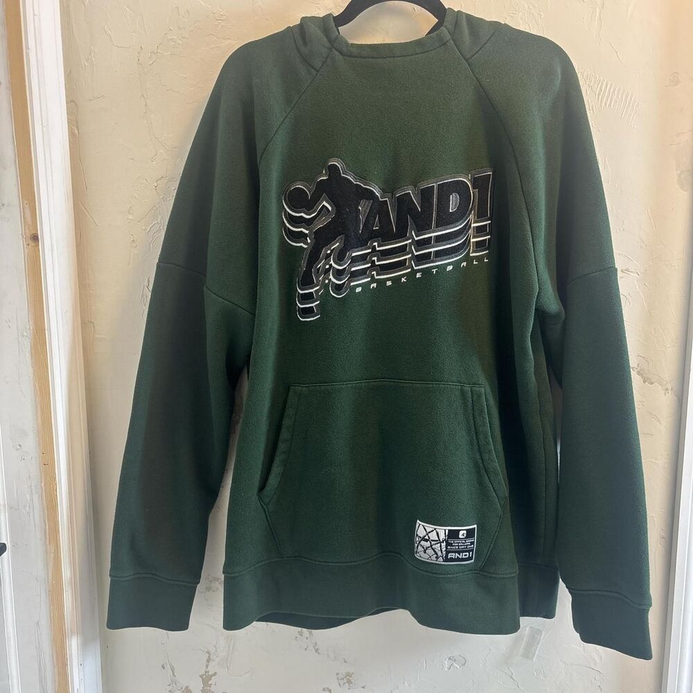 And1 Men's Green Hoodie size Large